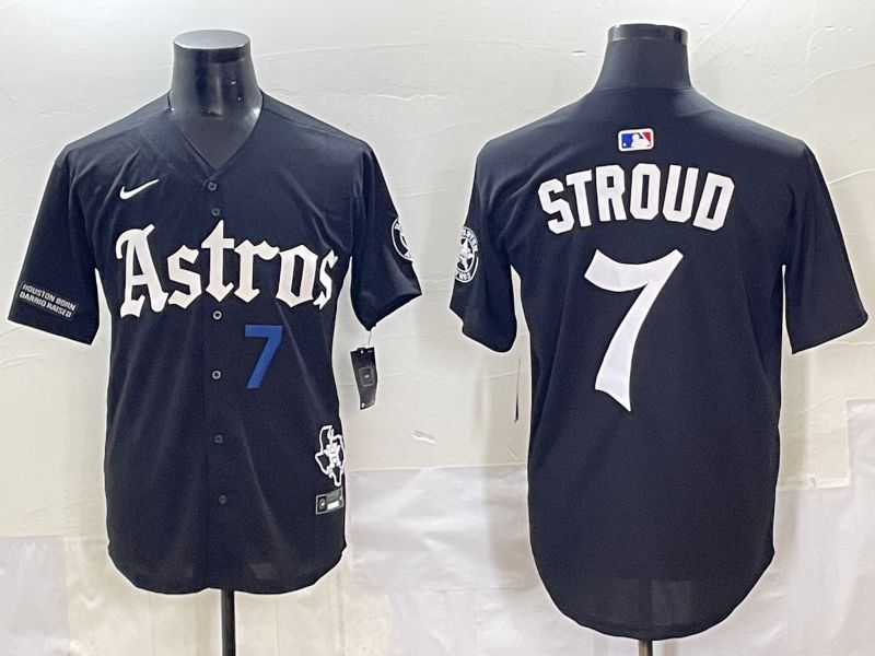 Men 2025 Houston Astros #7 Stroud Black Five generations Joint Name Nike MLB Jersey style 3->houston astros->MLB Jersey